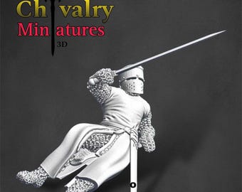 Medieval Casualty Sword Knight, Historical 1/72, 28mm, 32mm, 1/35, 54mm, 75mm, 1/16 Resin Northern Crusades Miniatures