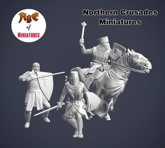Templar Crusaders Fight for the Holy Land X3 Bundle, Resin, 1/72