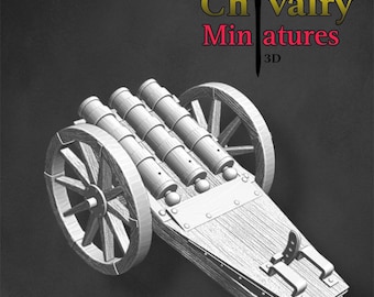 Medieval 3 Barrel Cannon, Diorama Historical 1/72, 28mm, 32mm, 1/35, 54mm, 75mm Resin Northern Crusades Miniatures