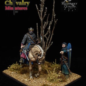 Medieval Predro 1st with squire Knights x2 Historical 1/72, 28mm, 32mm, 1/35th, 54mm, 75mm, Reconquer Designs