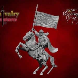 Medieval Moorish Standard Bearer, Historical 1/72, 28mm, 32mm, 1/35, 54mm, 75mm, Resin Reconquer Designs
