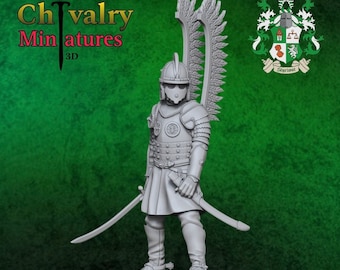 Polish Winged Hussar on Foot Figure Historical 1/35, 54mm, 60mm, 75mm, 90mm, 1/16, Styriwar