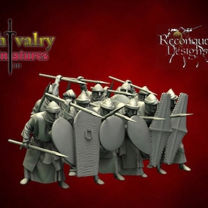 Medieval Moorish Spearmen, Resin Historical 1/72, 28mm, 32mm, 1/35, 54mm, 75mm, 1/16. Reconquer Designs