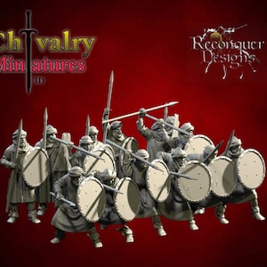 Medieval Berber Spearmen, Resin Historical 1/72, 28mm, 32mm, 1/35, 54mm, 75mm, 1/16. Reconquer Designs