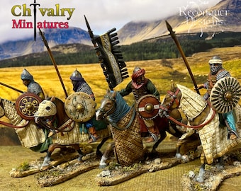 Medieval Arab Cavalry set A, 1/72, 28mm, 32mm, 1/35, 54mm, 75mm, Resin Historical Wargaming Reconquer Designs