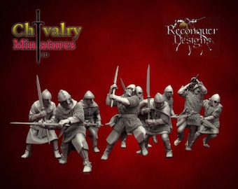 Medieval Early Spanish Glaives, Resin 1/72, 28mm, 32mm, 1/35, 54mm, 75mm, 1/16, Historical Reconquer Designs