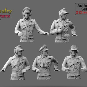 WW2 German Tank Crew set 1, Resin Figures 1/35, 1/16 Historical Miniatures by 3Dimontis