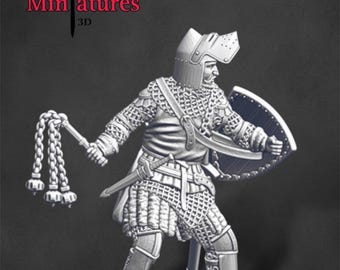 Caballero de infantería medieval de finales del siglo XIV, histórico, escala 1/72, 28 mm, 32 mm, 1/35, 54 m, 75 mm, 1/16, resina Northern Crusades Miniatures.