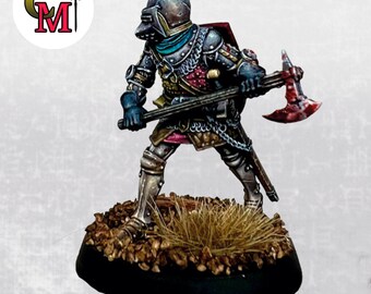 Two-Handed Axe 14th Century Foot Knight, Historical Resin, 1/72, 28mm, 32mm, 1/35, 54m, 75mm, 1/16 Ezipion Digital Store