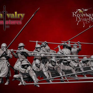 14th Century Scottish Pikemen x15 Resin Figures Historical 1/72, 28mm, 32mm, 1/35, 54mm, 75mm, 1/16. Reconquer Designs