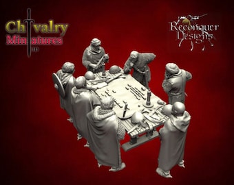 Medieval Diorama, War Table 11th century Historical Miniatures, 1/72, 28mm, 32mm, 1/35th, 54mm, 75mm, 1/16 scale, Resin Reconquer Designs