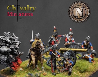 Napoleonic British Artillery Cannon Fire, 1/72, 28mm, 32mm, 1/35, 54mm, 75mm, Resin Historical Miniatures by Napoleonic STL Files