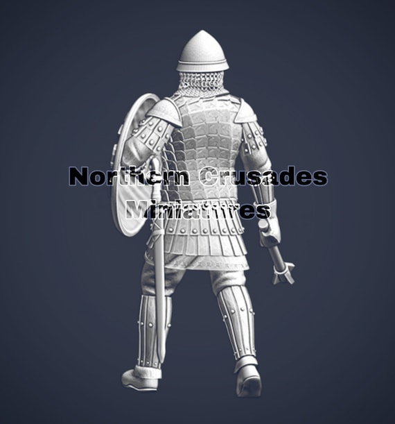 中世のヴァリャーグ軍の衛兵とメイス、歴史的 1/72、28 mm、32 mm、1