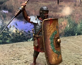 Figurine De Légionnaire Romain En étain 54mm échelle 1:32 - Période I-II Siècle