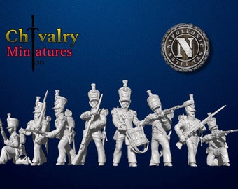 Napoleonic French Grenadiers, 1/72, 28mm, 32mm, 1/35, 54mm, 75mm, Resin Historical Miniatures by Napoleonic STL Files