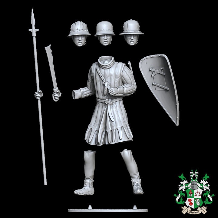 13 世紀モーガン聖書軍曹フィギュア 歴史的 1/35、54 mm、60 mm、75 mm