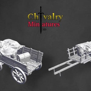 中世のジオラマワゴン、小型および中型歴史的ワゴン、1/72、28 mm、32 mm、1/35、54 mm、樹脂製北方十字軍ミニチュア