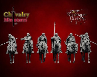 Medieval Mounted Castilians for the Hunt, 1/72, 28mm, 32mm, 1/35, 54mm, 75mm, Resin Historical Wargaming Reconquer Designs