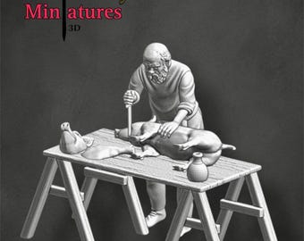 Medieval Butcher Civilian Diorama, Historical wagons, 1/72, 28mm, 32mm, 1/35, 54mm, Resin Northern Crusades Miniatures