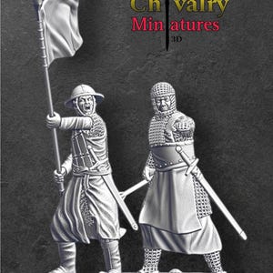 Juego de 2 banderas de señales de mando, resina, escala 1/172 (32 mm, 28 mm), escala 1/35 (54 mm, 75 mm), miniaturas históricas de las Cruzadas del Norte