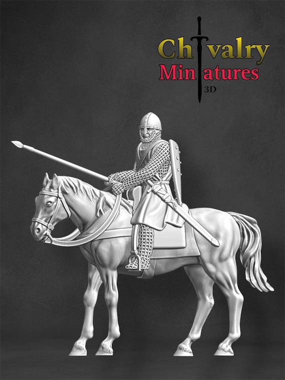60mm resn fgures model Fantasy brave horse knght unassembled