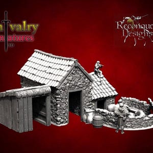 Medieval Pig Pen Diorama, Historical 15mm, 1/72, 28mm, 32mm, Resin Reconquer Designs Miniatures