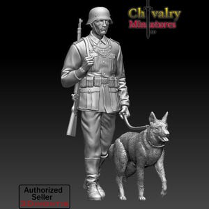 WW2, German Feldgendarmerie Walking Shepherd Dog, Casual Pose Resin Figure 1/35, 1/16 Historical Miniatures by 3Dimontis
