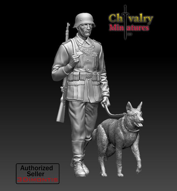 WW2, German Feldgendarmerie Walking Shepherd Dog, Casual Pose