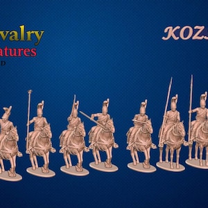 Napoleonic French Lancers x9, 1/72, 28mm, 32mm, 1/35, 54mm, 60mm, 75mm, Resin Historical Kozak Miniatures