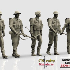 WW2 British Soldiers set 1, Resin Figures 1/35, 1/16 Historical Miniatures by 3Dimontis