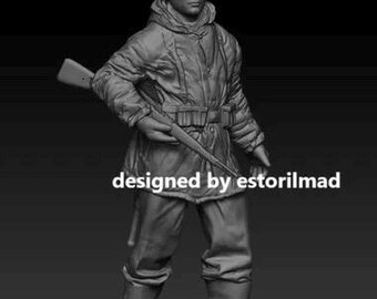 WW2, German Soldiers Winter Stalingrad X2 Resin Figure 1/48, 1/35