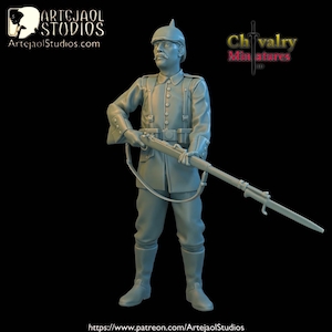 WW1, German Soldier #1 Resin Figure 1/35, 1/16 by Artejaol Studios Miniatures
