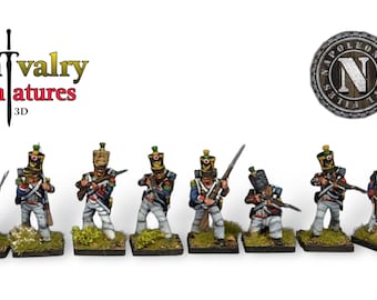 Napoleonic French Voltigeurs, 1/72, 28mm, 32mm, 1/35, 54mm, 75mm, Resin Historical Miniatures by Napoleonic STL Files
