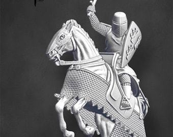 German Mounted Crusader, Historical 1/72, 28mm, 32mm, 1/35, 54mm, 75mm, Resin Northern Crusades Miniatures
