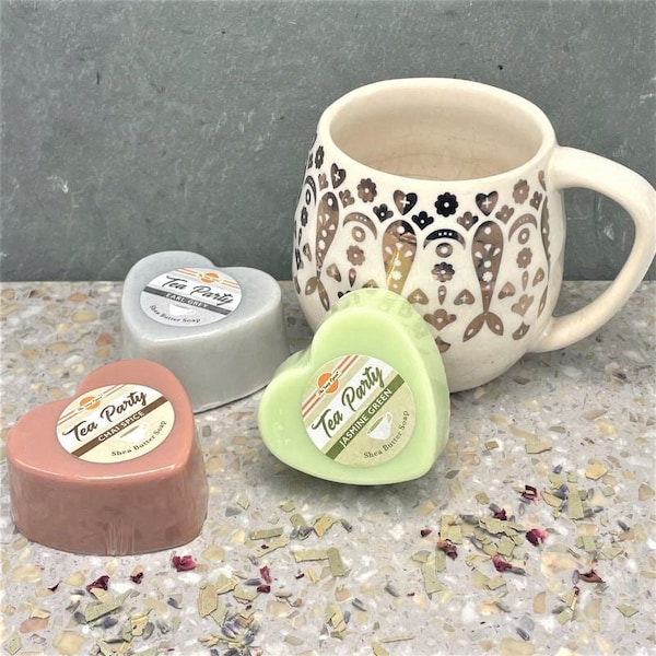 Tea Party Bar Soap 3oz 85g - Earl Grey, Jasmine Green, Chai Spice