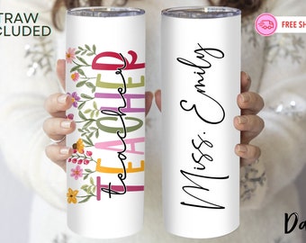 Teacher Gift- Personalized Tumbler Gift For Teacher- Thank You Gift Teacher-Teacher Appreciation- End Of School Gift- Teacher Gift Ideas.