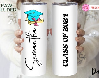 Personalized Graduation Gift, Custom Graduation Tumbler, Graduation Senior Tumbler, Class of 2024 College Graduation Gift for Her