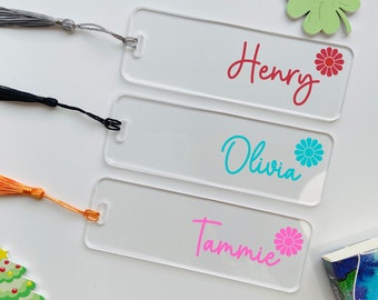 Personalized Bookmark With Daisy, Custom Name Bookmark, Bookmark Personalized, Book Lover Gift, Personalized Gift, Bookmark With Tassel.
