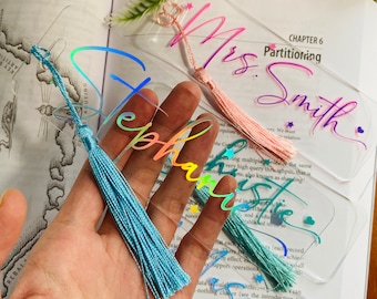 Personalized Acrylic Bookmark: Custom Name with Tassel