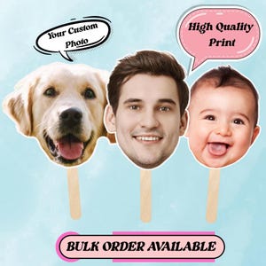 Big Head On A Stick, Real Life Size Cuts, Custom Face Cutout, Big Party, Head Cutout, Custom Bachelorette Party, Bridal Party Props.
