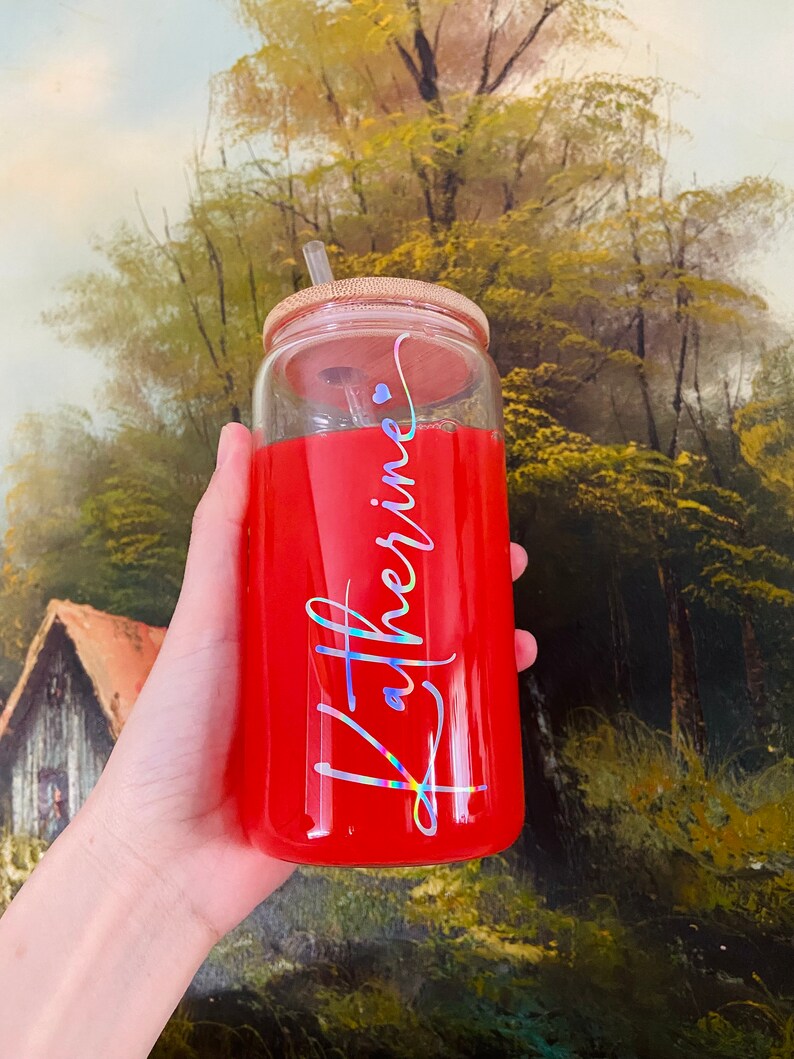 Personalized Iced Coffee Cup Bridesmaid Proposal 16oz Glass Etsy