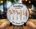 Personalized Garden Stone, Personalized Birth Flower Gift, Christmas Gifts ,Mother’s Day Gift, Grandma Garden Stone Decor With Names.
