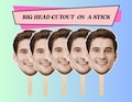 Face On A Stick, Big Head On A Stick, Real Life Size Cuts, Custom Face Cutout, Big Party, Custom Bachelorette Party, Bridal Party Props.