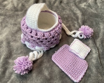 Drawstring Bassinet Purse Cradle Purse Crochet Toy Children Toy