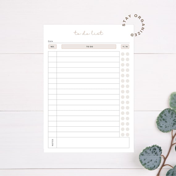 PRINTABLE Minimal to Do List for Daily Use Printable - Etsy