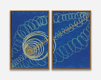 Primordial Chaos (1907) by Hilma Af Klint - Abstract Modern Art Print- 1 or 2 Panel Framed Canvas Print, 24x36 / 24x24 / 16x24 / 16x16 inch