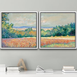 Vintage Wall Art Print - Les Déserts, Giverny (1912) by Theodore Earl Butler - 1 or 2 Panel Framed Canvas Print, 24x36/24x24/16x24/16x16 in.