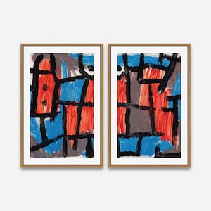 Framed Canvas Print - 24 x 36 / 24 x 24 / 16 x 24 / 16 x 16 inch, 1 or 2 Panel Wall Art - The Hour Before One Night (1940) by Paul Klee