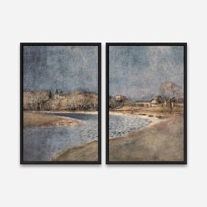 View of the Guards by László Mednyánszky - Vintage Art Print - 1 or 2 Panel Framed Canvas Print - 24x36/ 24x24/ 16x24/ 16x16 in. - Artcity6
