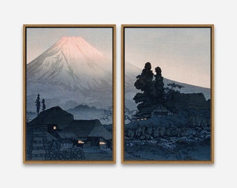 Artcity6 - Framed Canvas Print 24 x 36 / 24 x 24 / 16 x 24 / 16 x 16 inch, 1 or 2 Panel Wall Art - Mount Fuji (1932) by Hiroaki Takahashi